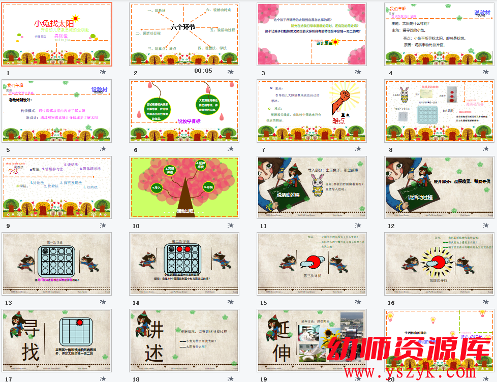 图片[2]-小班语言《小兔找太阳》视频+教案+PPT+YS0003-幼师资源库