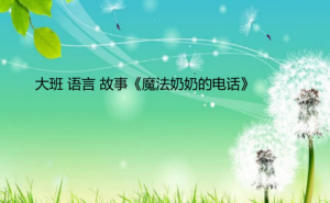 L0115大班语言《魔法奶奶的电话》视频+教案+课件+反思+音乐-幼师资源库