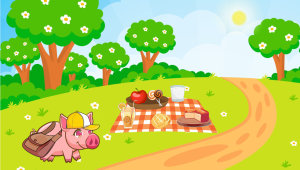 S0325小班语言《小猪的野餐》PPT课件+教案+配音+背景音乐-幼师资源库